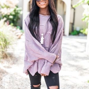 Lavender loose knit sweater